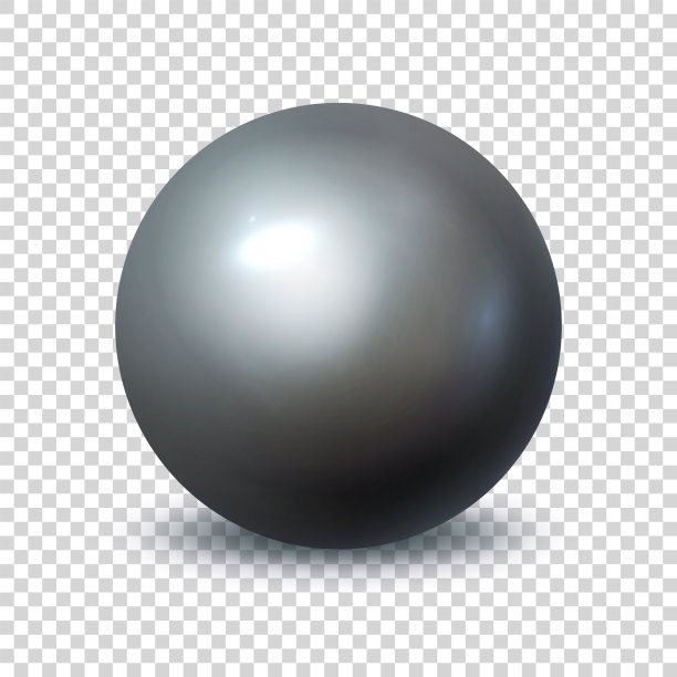 珍珠。逼真的单一3d对象。在透明背景上孤立的黑色球体。几何形状。向量珍珠插图图片下载