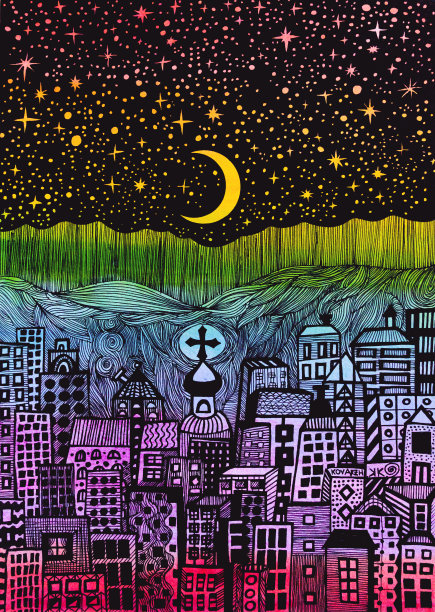 夜景图形画图片下载