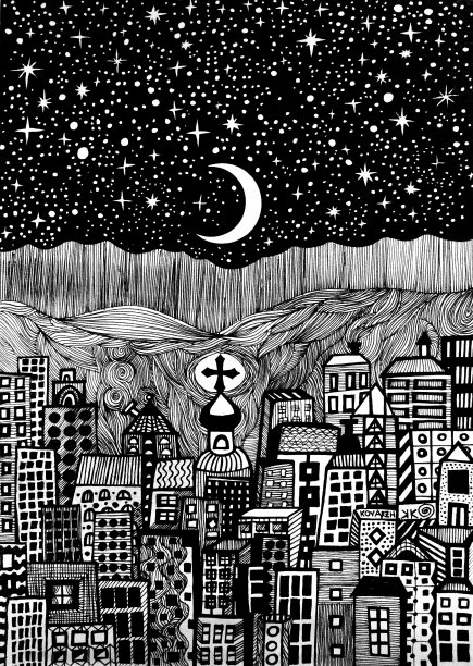 夜景图形画图片下载