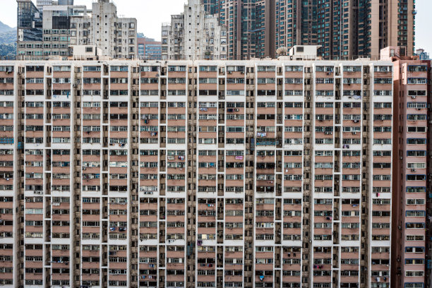 香港市的旧社区公寓楼图片下载