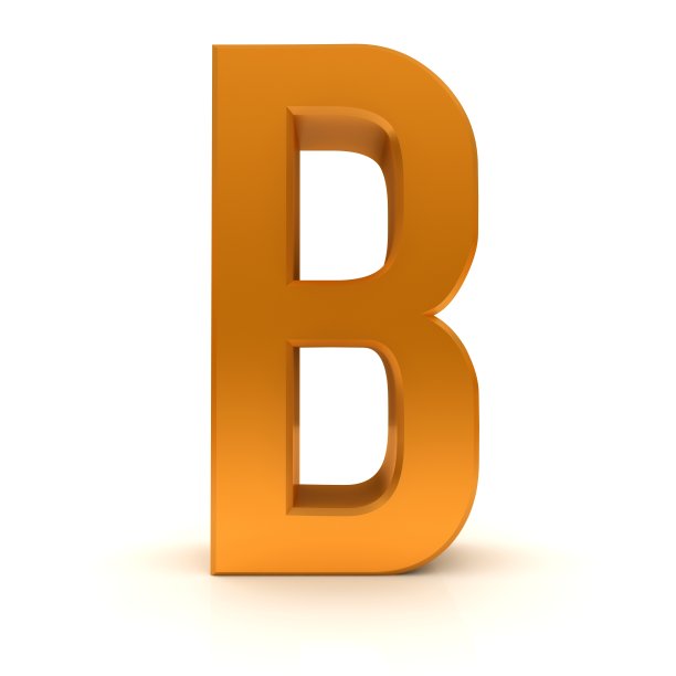 字母B大写字母橙色字母符号字体3d渲染字符文本图形在白色背景上切掉图片下载