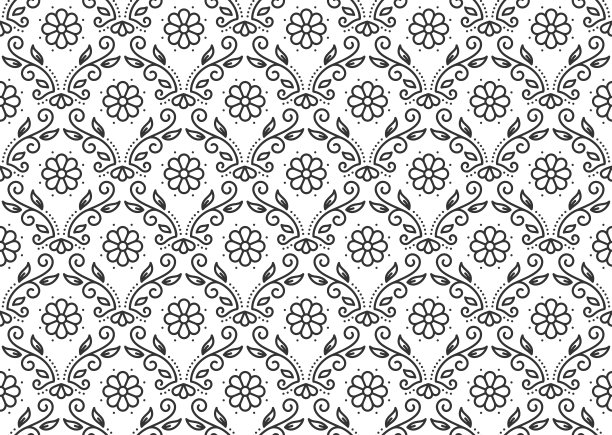 复古优雅的碎花无缝图案矢量图片下载