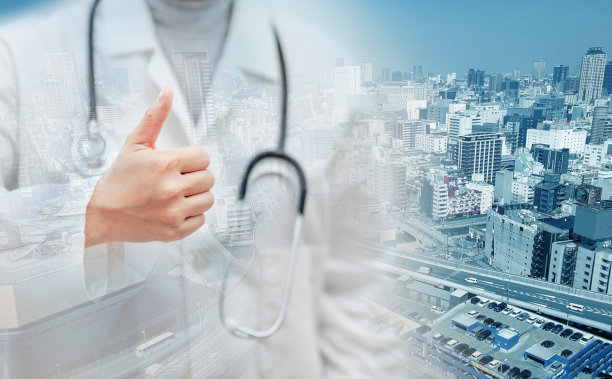 医生医疗专业触摸手接触手势向上信心让病人。医生对每个病人的医疗保健感到放心。图片下载