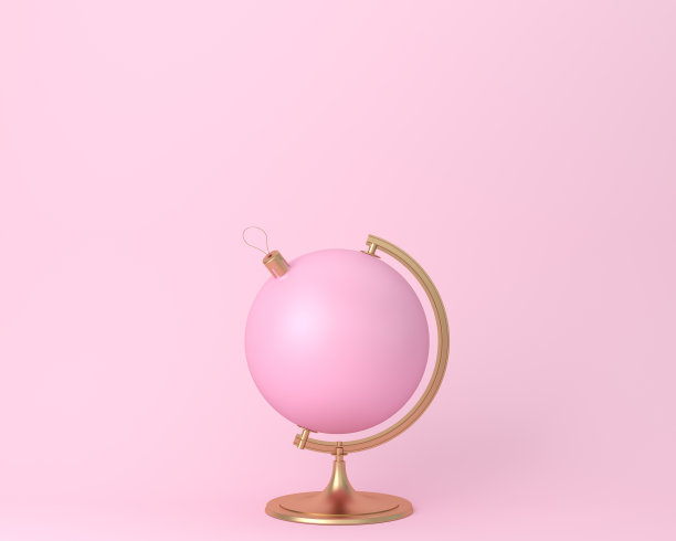 球形球形粉色圣诞球饰品概念粉蓝色背景。最小的思想概念。在广告、营销、传播或艺术品设计中产生作品的创意。图片下载