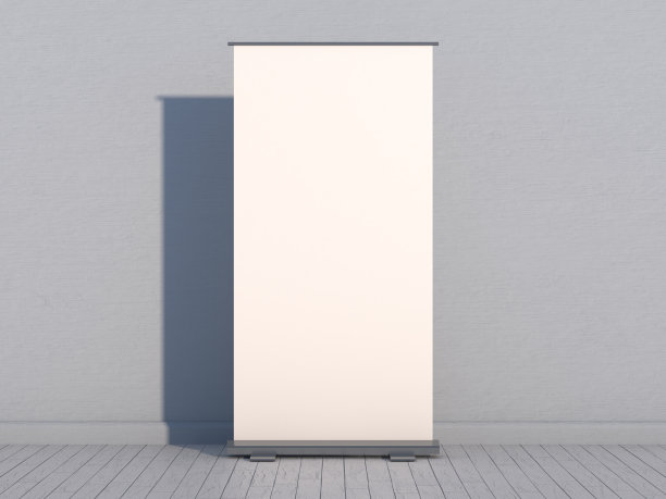 空白滚动横幅显示。模板模型。3 d图片下载