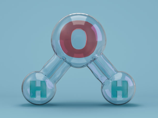 水分子。生态学、生物学和生物化学概念。3D图片下载