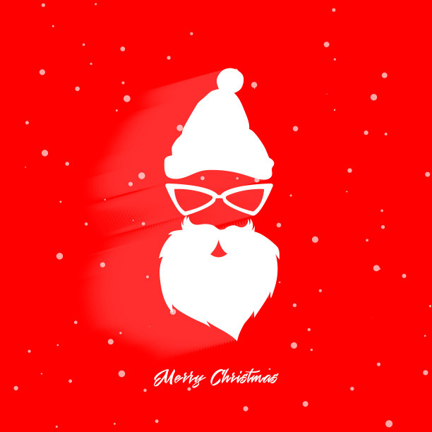 红色背景上的圣诞老人头像。圣诞节圣诞老人图片下载