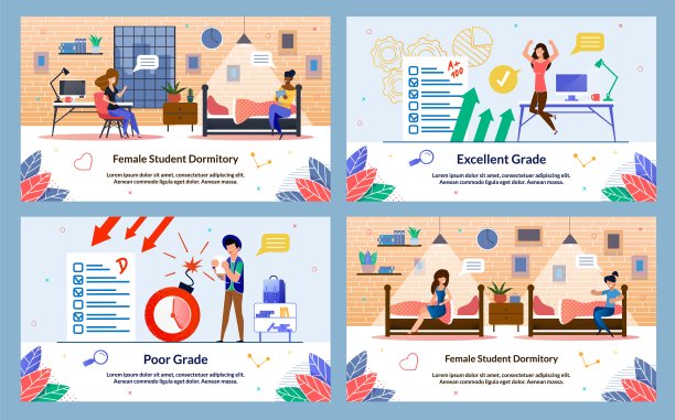 女生宿舍，差等优等成绩。图片下载