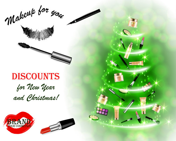 化妆圣诞贺卡图片下载