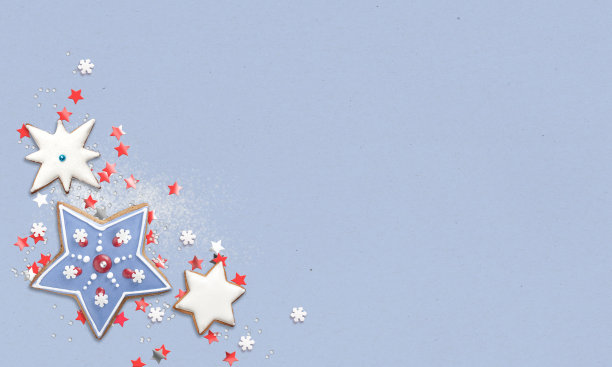 圣诞背景与星星形状的饼干和地方为您的文本图片下载