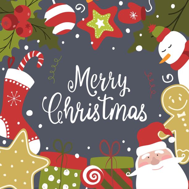 手绘圣诞框。图片下载