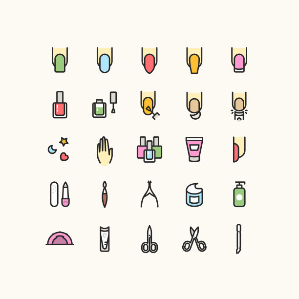 指甲油指甲轮廓图标图片下载