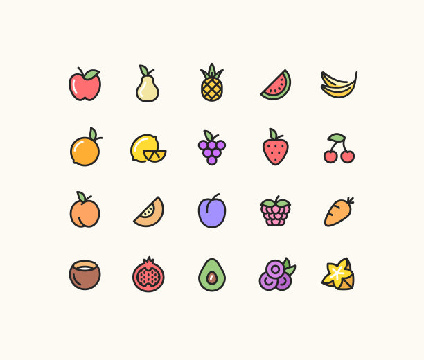 多汁水果轮廓图标图片下载