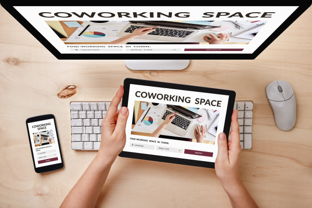 响应式设备上的共同工作空间概念图片下载