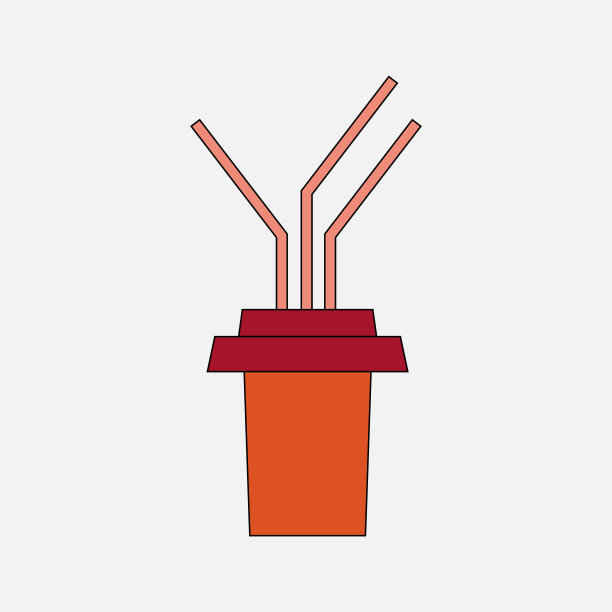 饮料与吸管线设计插图。剪辑艺术。向量图片下载