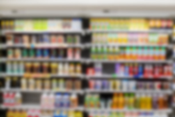 模糊抽象背景的日本小超市组合图片下载