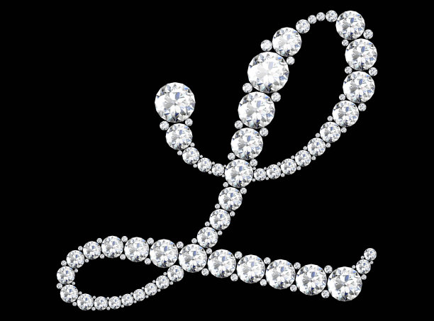 镶嵌宝石的钻石字母(高分辨率3D图像)图片下载