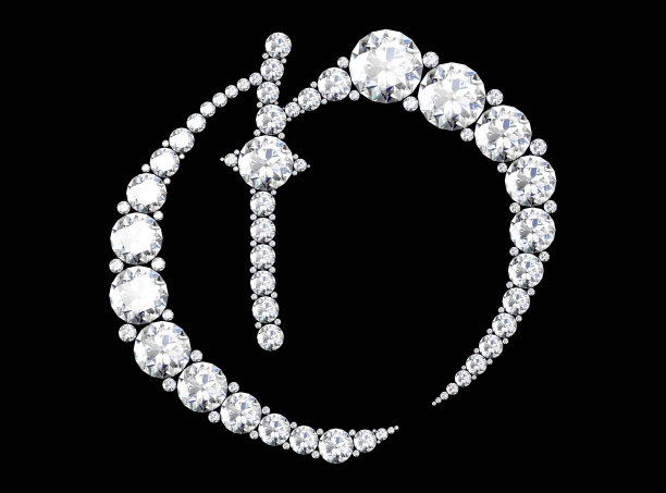 镶嵌宝石的钻石字母(高分辨率3D图像)图片下载