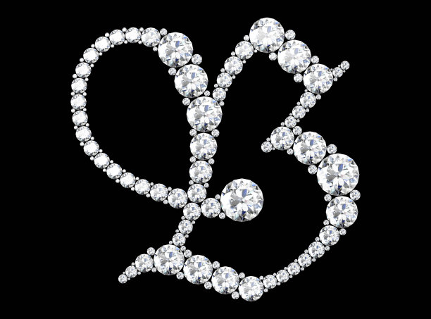 镶嵌宝石的钻石字母(高分辨率3D图像)图片下载