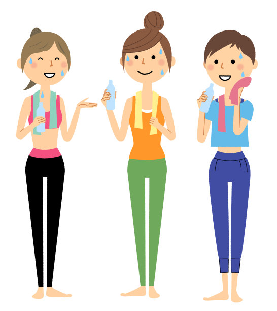 妇女在运动后补水图片下载