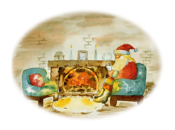 圣诞老人在他的家里图片下载