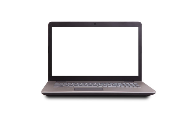 笔记本电脑与空白空间隔离在白色背景图片下载