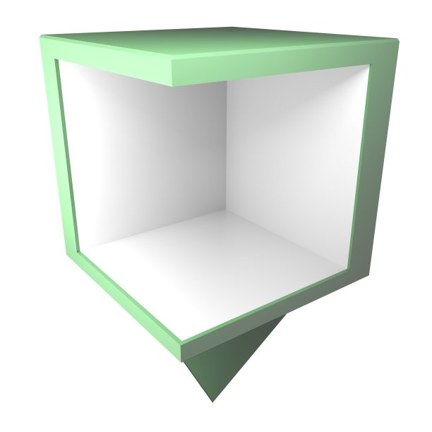 绿色定位框，空，白色内部边- 3D渲染插图图片下载