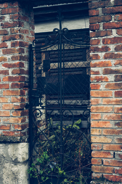 老式铁门特写图片下载