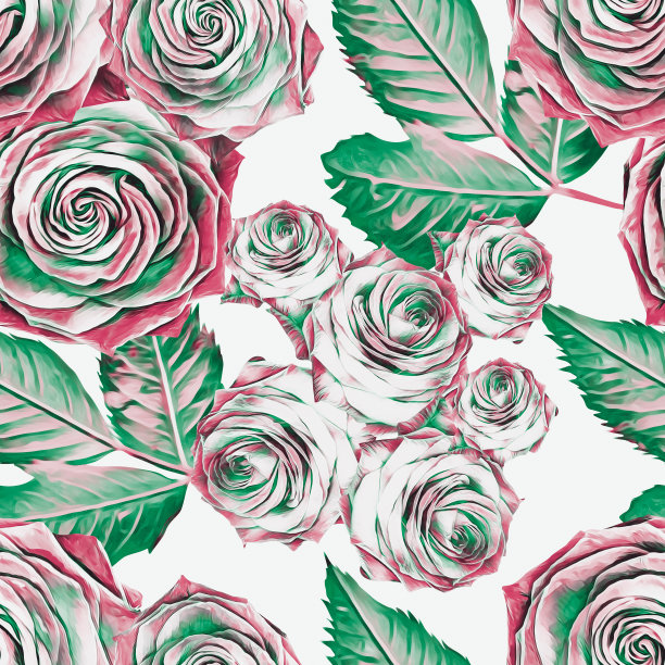 玫瑰构图，图案天衣无缝。图片下载