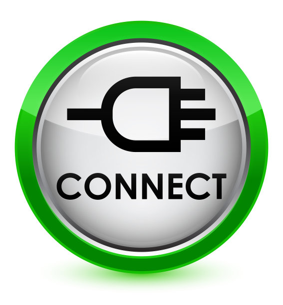 连接水晶绿色圆形按钮图片下载