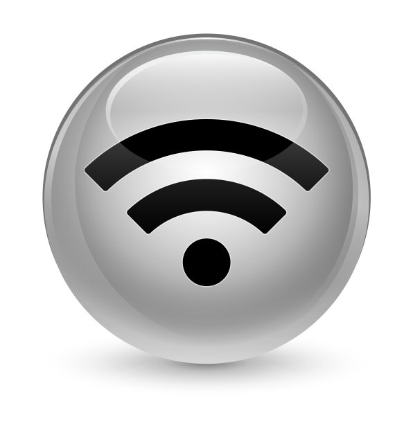 Wifi图标玻璃白色圆形按钮图片下载