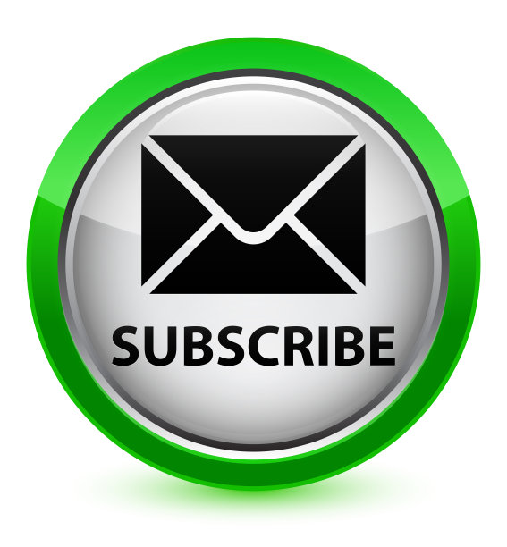 订阅(电子邮件图标)水晶绿色圆形按钮图片下载