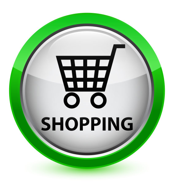 购物水晶绿色圆形按钮图片下载