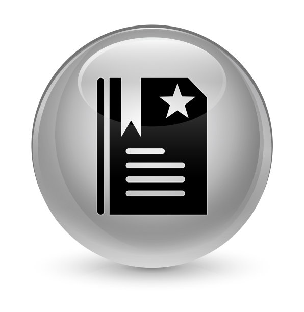 书签图标玻璃白色圆形按钮图片下载