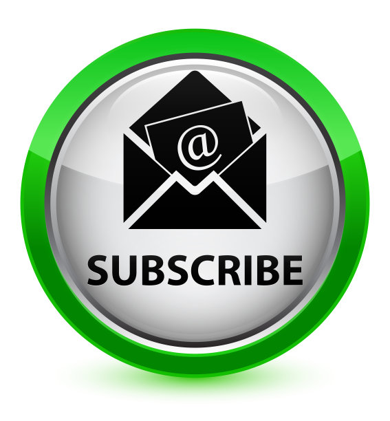 订阅(时事通讯电子邮件图标)水晶绿色圆形按钮图片下载