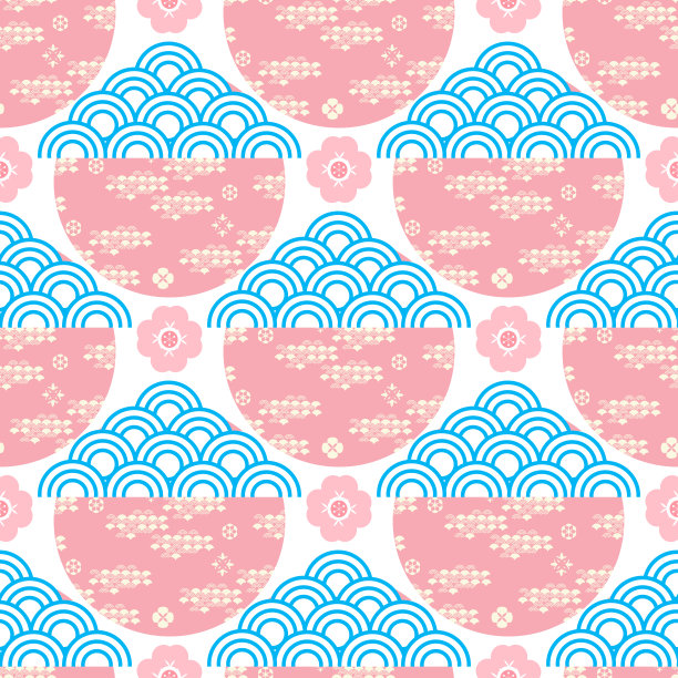 漂亮的日本无缝图案图片下载