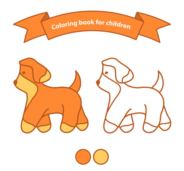 动物隔离在白色背景。兔子卡通人物。快乐的狗为孩子着色书。图片下载