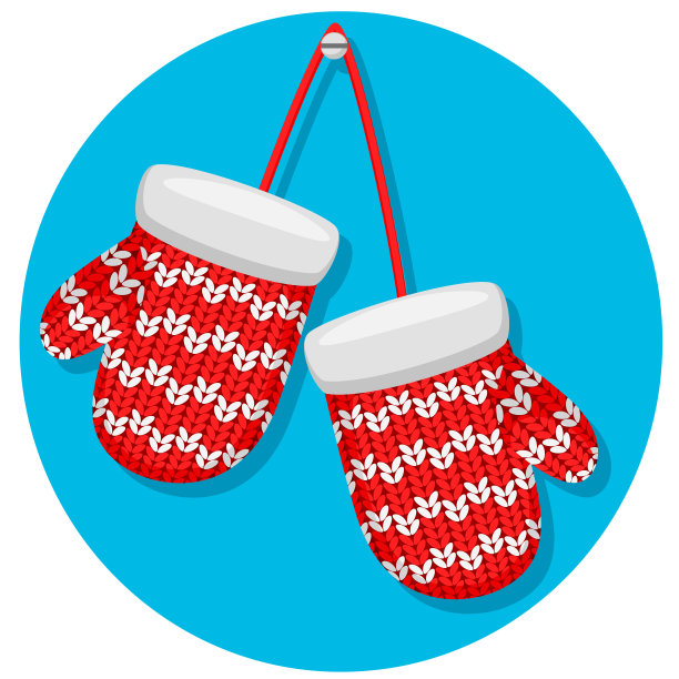 编织的冬季手套挂在康乃馨上。图片下载