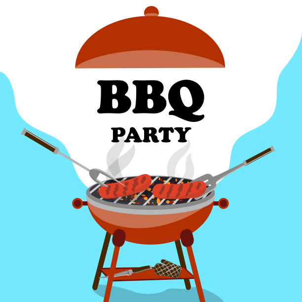 烧烤背景，烧烤和烤香肠。野餐的概念。矢量插图。图片下载