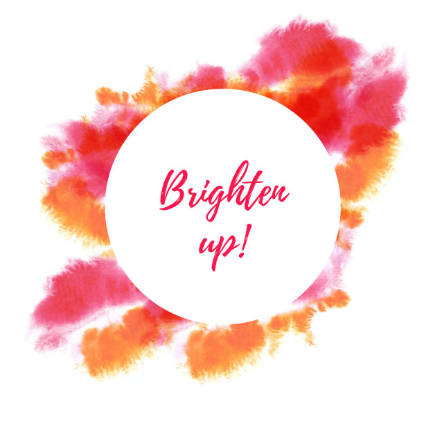 红色，粉红色，洋红和明亮的橙色霓虹灯水彩爆发污点的背景。在湿纸上手绘。白色的圆形空间用于文本图片下载