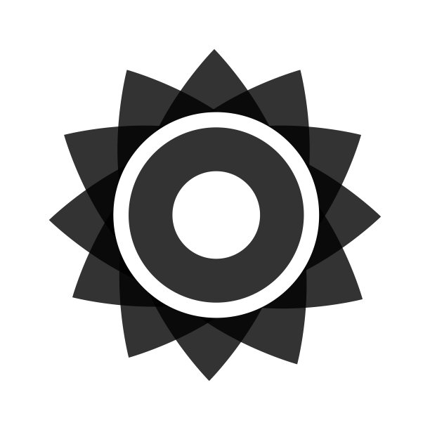 浅黑色抽象几何花卉标志模板。业务抽象图标孤立在白色上。用于标识，标志，符号，网页，标签，图标。矢量图图片下载