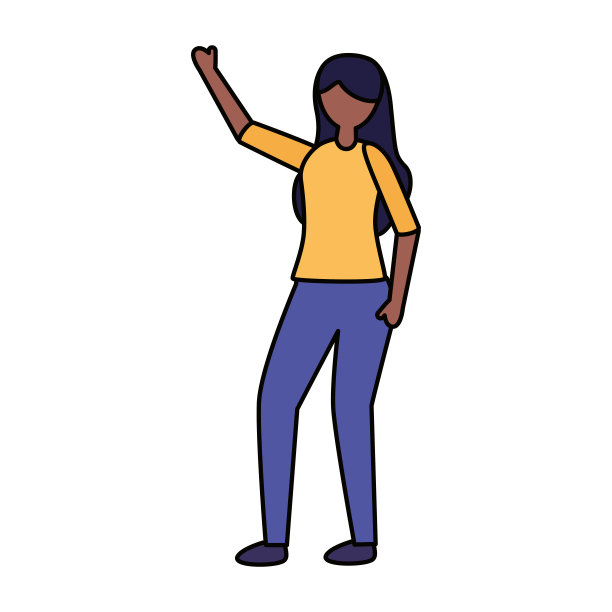 孤立的女性化身矢量设计图片下载