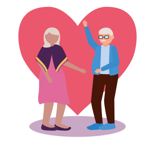 奶奶和爷爷的卡通矢量设计图片下载