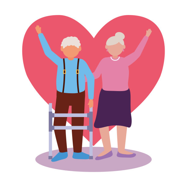 奶奶和爷爷的卡通矢量设计图片下载