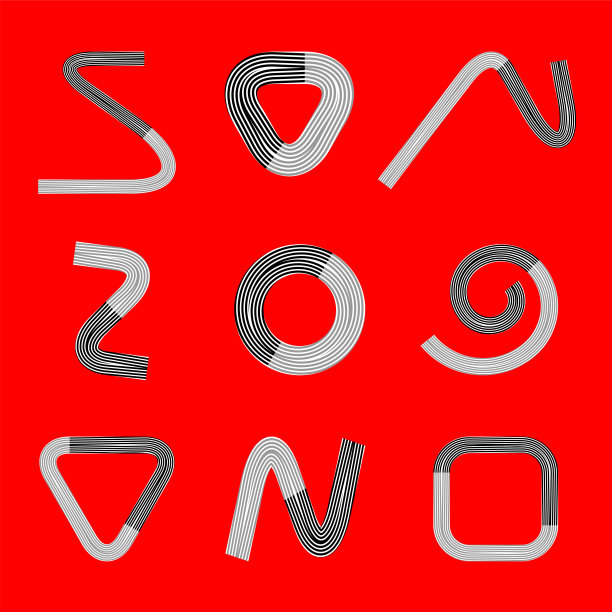 设计元素集。抽象的线条符号。图片下载