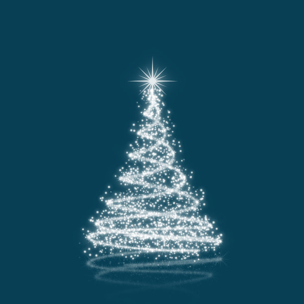 缀满星星的圣诞树图片下载