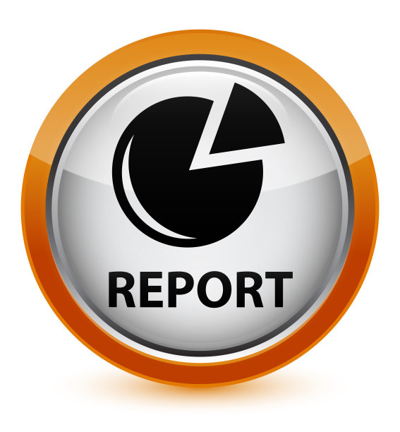 报告(图形图标)水晶橙色圆形按钮图片下载