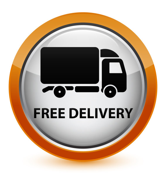 免费送货水晶橙圆形按钮图片下载