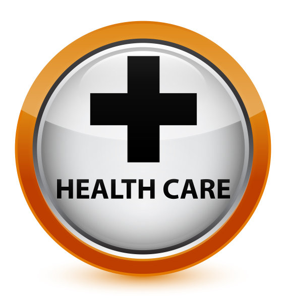 卫生保健(加号)水晶橙色圆形按钮图片下载