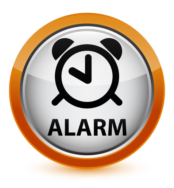报警水晶橙色圆形按钮图片下载